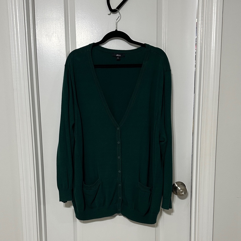 Green Cardigan Sweater